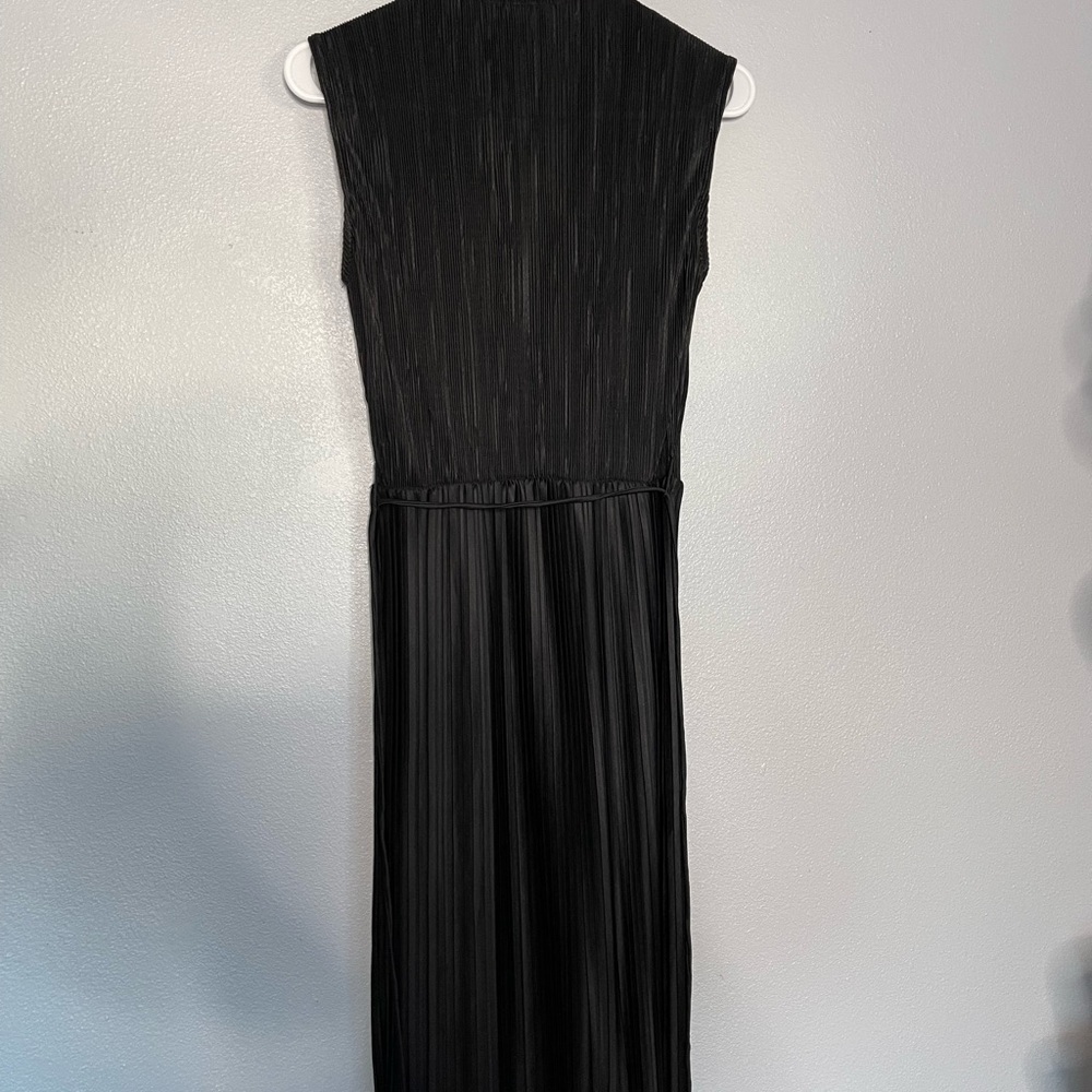 MNG Mango pleated Black Midi Party Dress Size 4 NWT - Picture 6 of 16